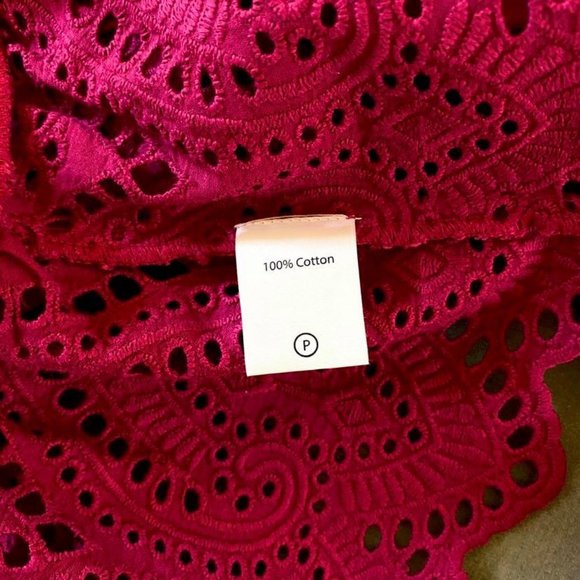 TRYB Anthropologie Crochet Eyelet Pink Top NWT S - Picture 12 of 12